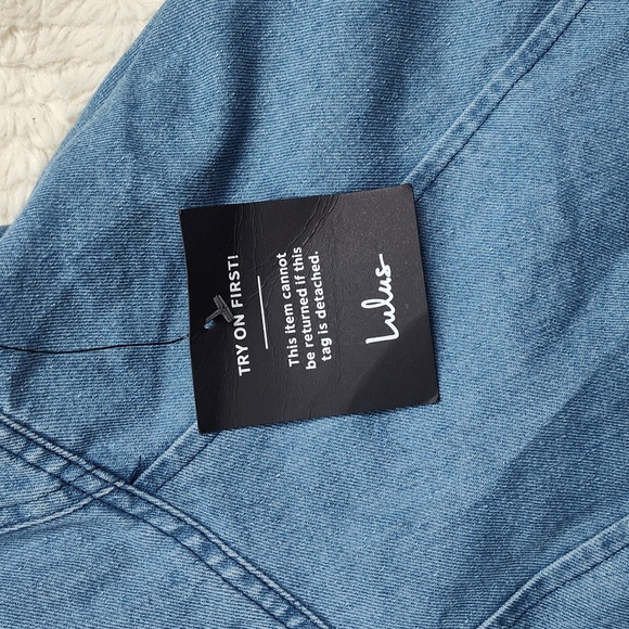 Lulus Women's Denim Dress Blue Size Extra Large Sleeveless - Picture 7 of 8